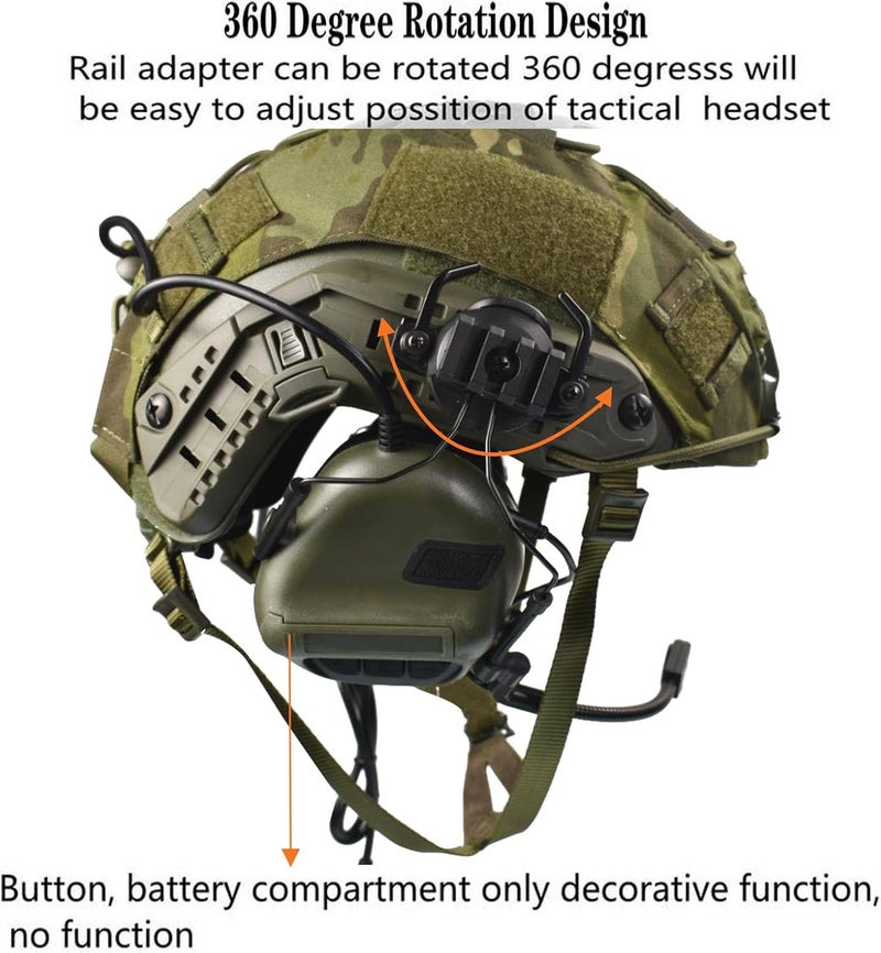Hdlsina Airsoft Fast Helmet Set Tactical Paintball Helmet with Military Headset and Helmet Cover Memory Foam Protective Pad Adjustable Size for Adult and Teenager - Image 4